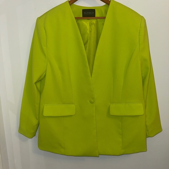 Eloquii Jackets & Blazers - Eloquii Women’s Bright Green Single Breasted One Button Blazer, sz 16